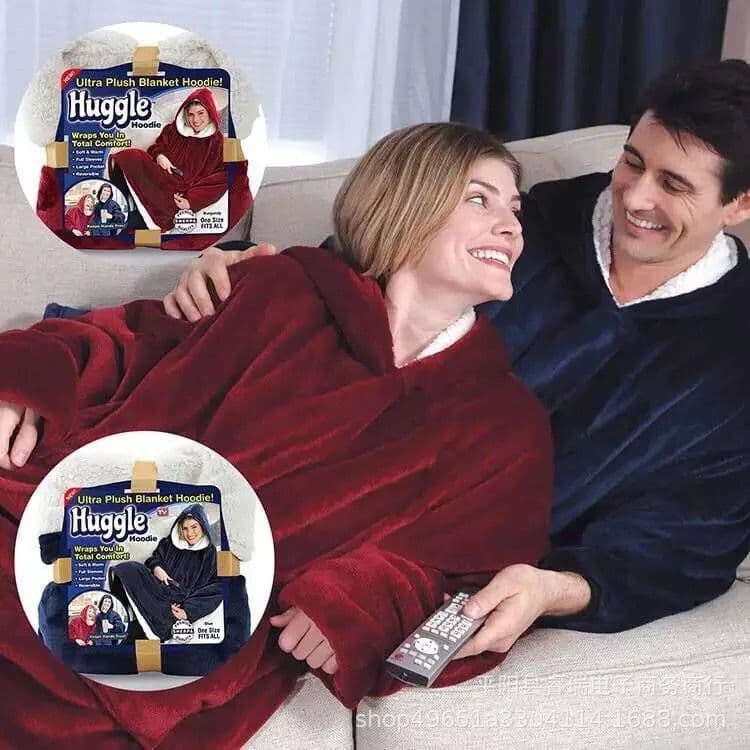 image-Lazy Pullover Coral Fleece Blanket Purple