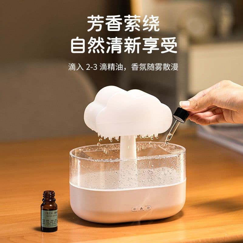 image-Vissko Raindrop Aromatherapy Humidifier USB Night Light