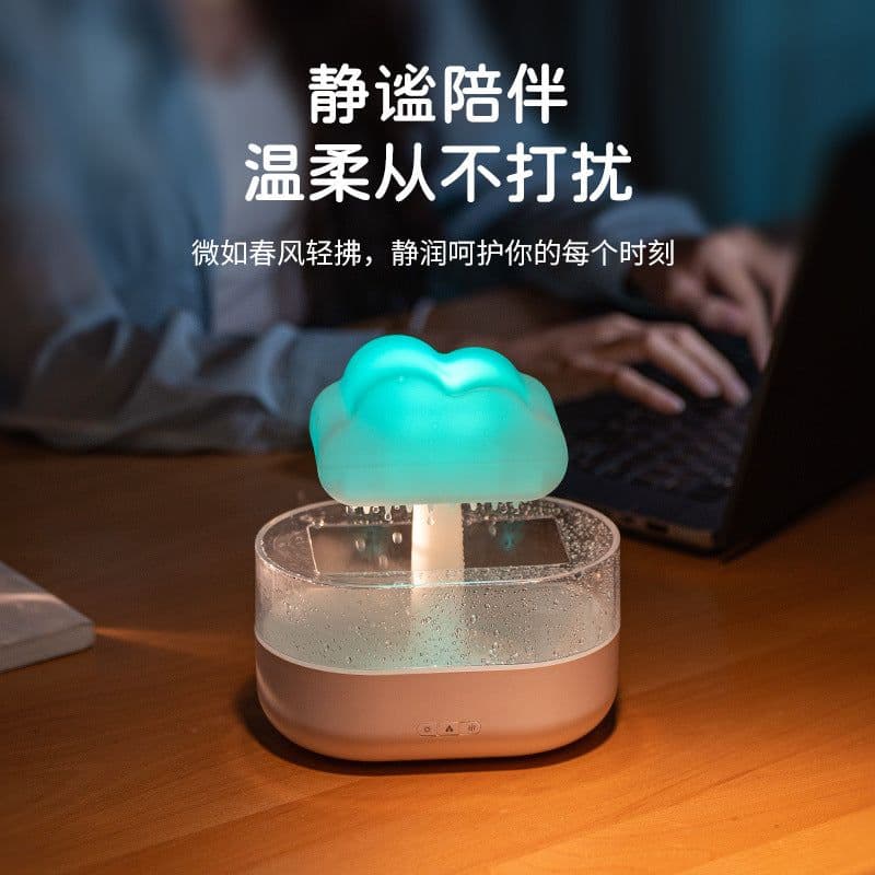 image-Vissko Raindrop Aromatherapy Humidifier USB Night Light