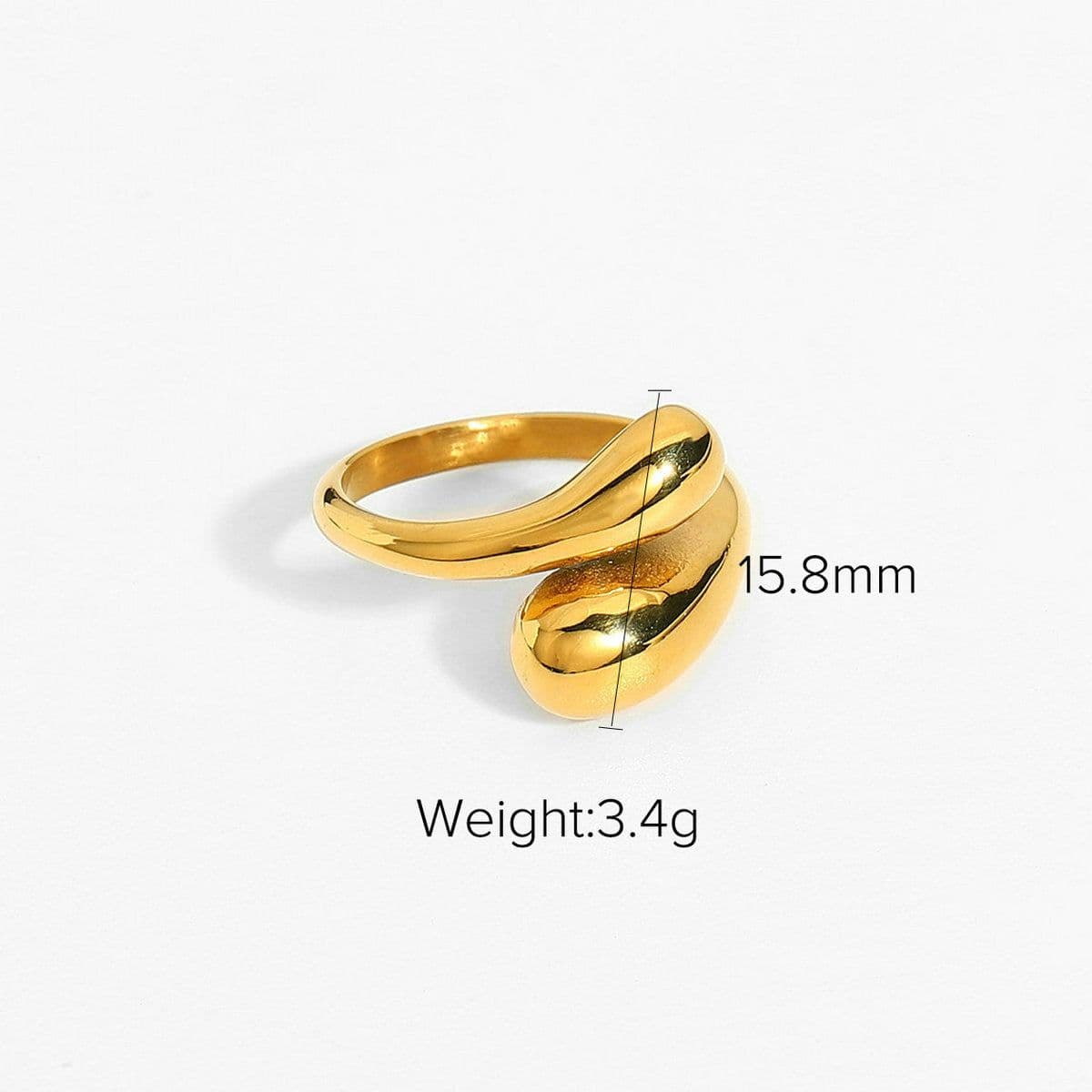 image-Stainless Steel Gold-Plated Cross Ring for Women