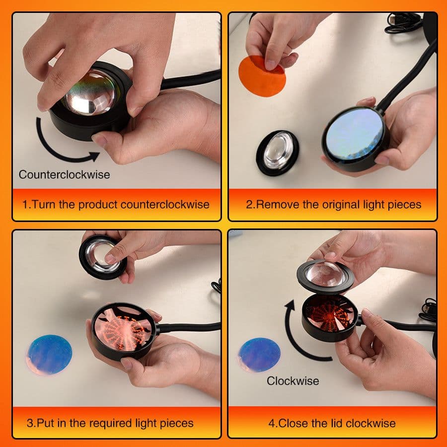 image-Cross-border Intelligent APP Controlled RGB Sunset Lamp