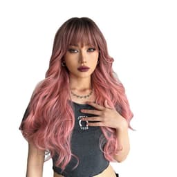 image-EMMOR Gradient Pink Long Curly Wig LC313 26in