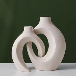 image-European Ceramic Vase, Hand-Painted, Black