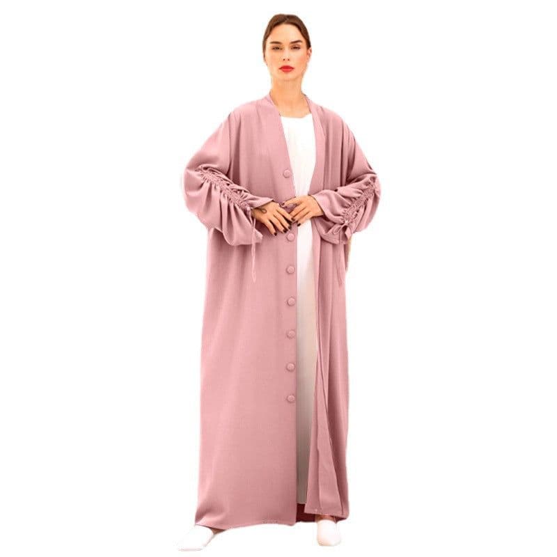 image-Sufman Women's Muslim Abaya Cardigan Robe Brown XXL
