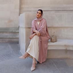 image-Sufman Women's Muslim Abaya Cardigan Robe Brown XXL