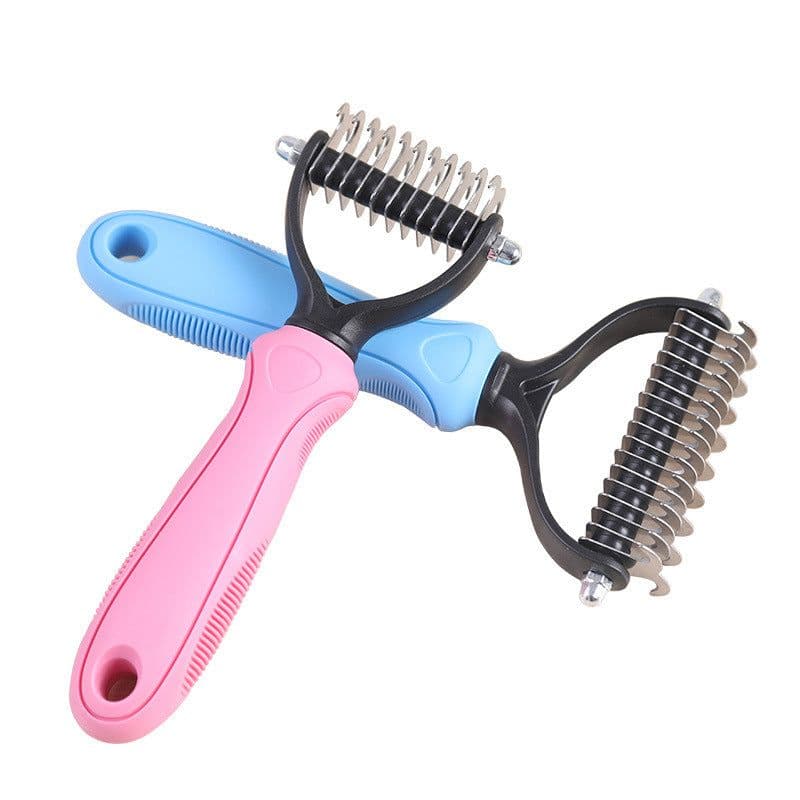 image-Pet Comb Brush, Stainless Steel, Double-Sided Needle
