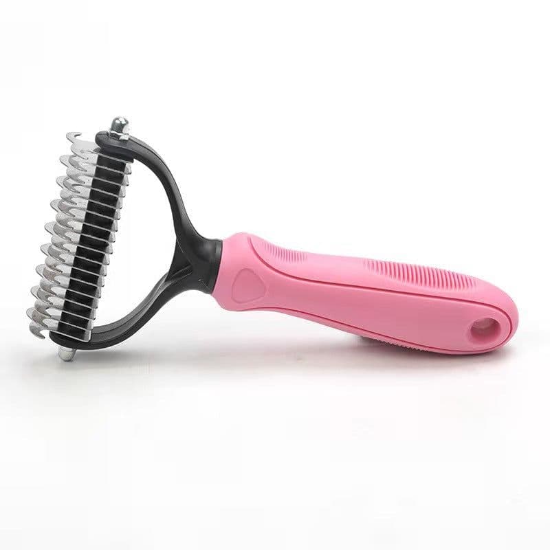image-Pet Comb Brush, Stainless Steel, Double-Sided Needle
