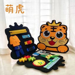 image-Montessori Dinosaur Felt Learning Board Busy Board
