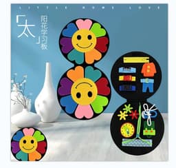 image-Montessori Dinosaur Felt Learning Board Busy Board