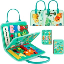 image-Montessori Dinosaur Felt Learning Board Busy Board