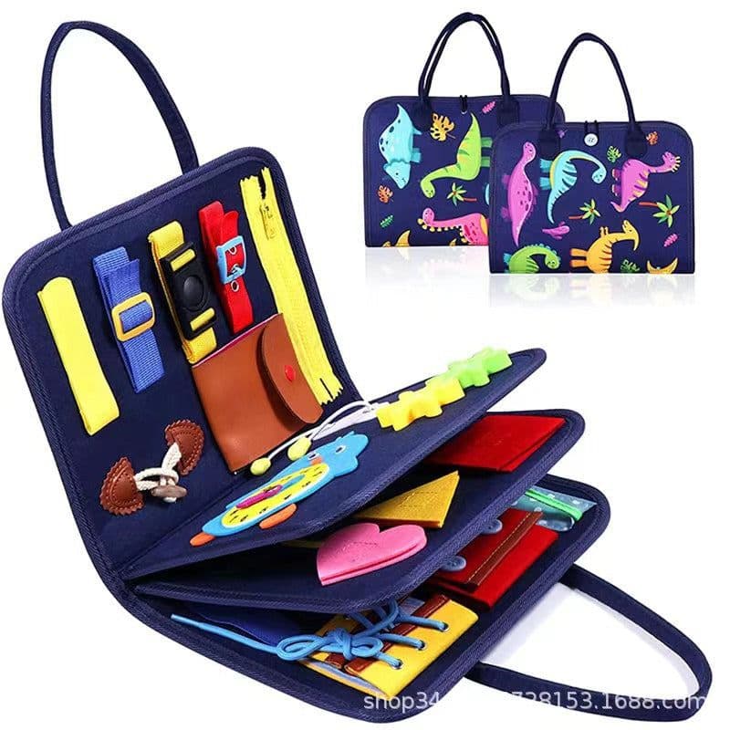 image-Montessori Dinosaur Felt Learning Board Busy Board