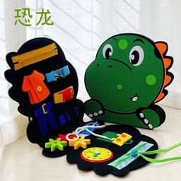 image-Montessori Dinosaur Felt Learning Board Busy Board