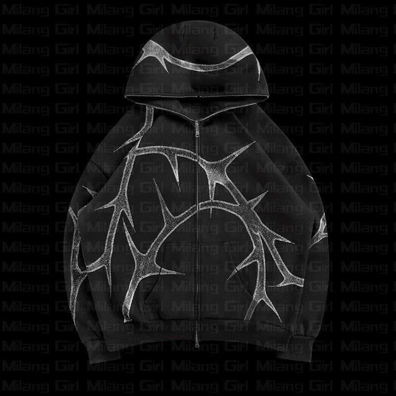 image-Women's Cotton Polyester Casual Hoodie - Black XXL