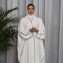 image-MQ063 Women's Abaya Robe White Polyester