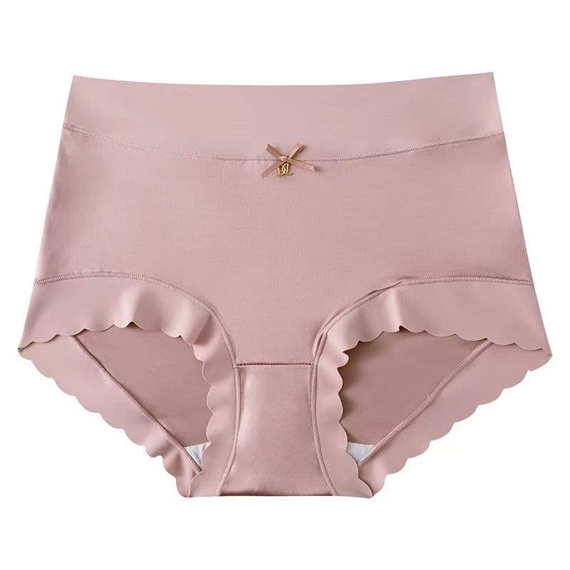 image-Women's High-Waisted Ice Silk Briefs with Mulberry Silk Lining