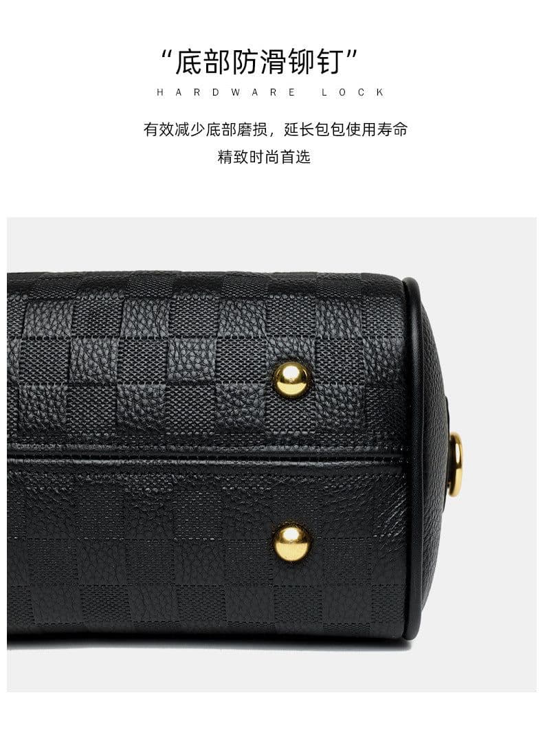 image-Genuine Leather Crossbody Tote Bag with Zipper