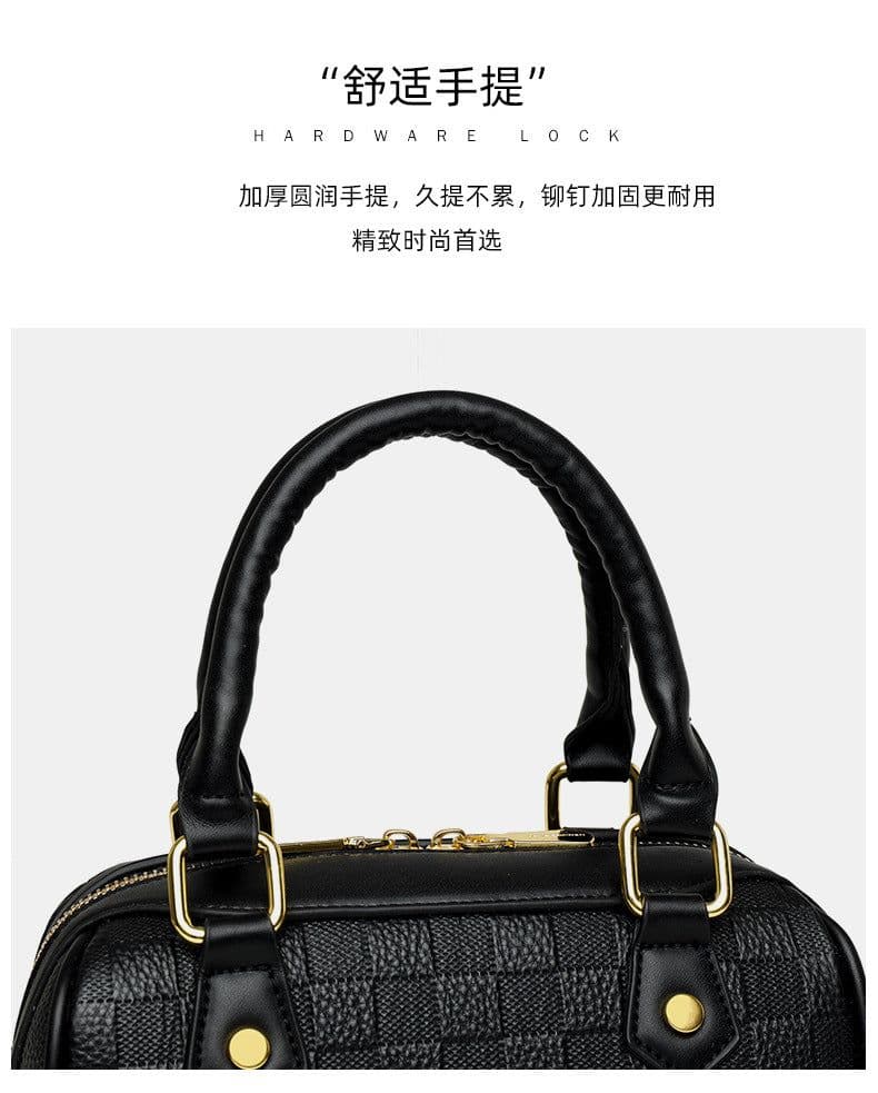 image-Genuine Leather Crossbody Tote Bag with Zipper
