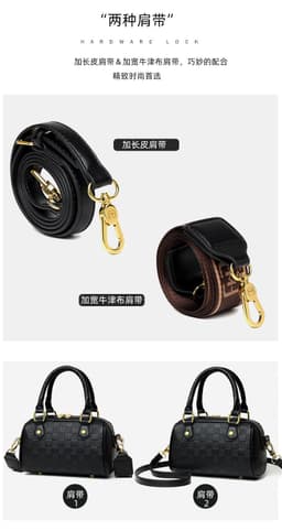 image-Genuine Leather Crossbody Tote Bag with Zipper