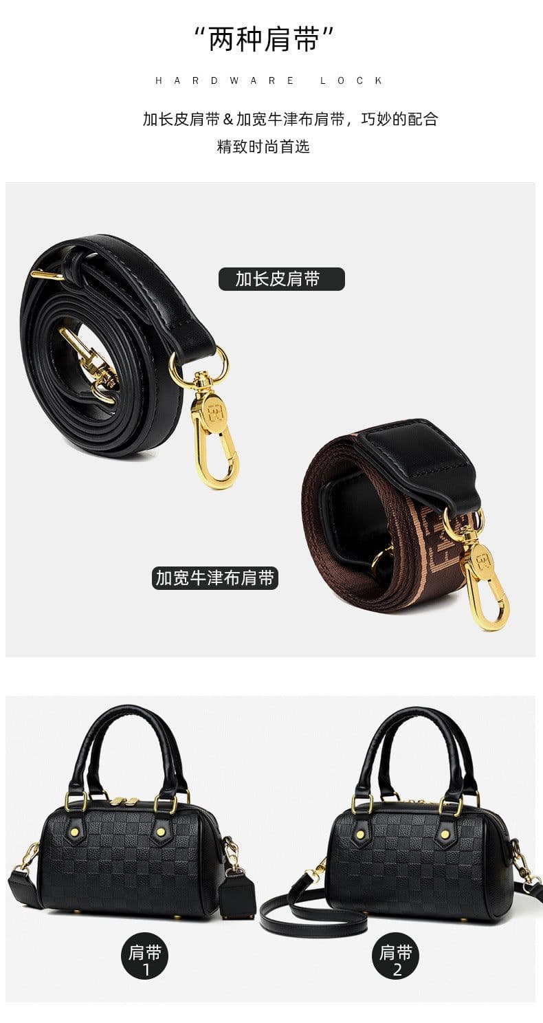 image-Genuine Leather Crossbody Tote Bag with Zipper
