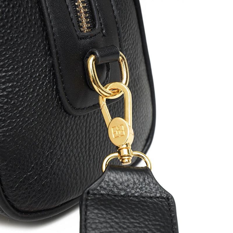 image-Genuine Leather Crossbody Tote Bag with Zipper