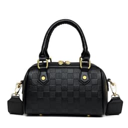image-Genuine Leather Crossbody Tote Bag with Zipper
