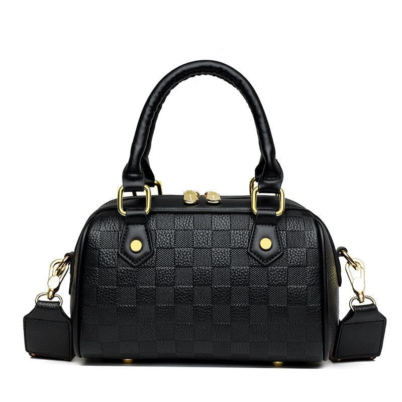 image-Genuine Leather Crossbody Tote Bag with Zipper