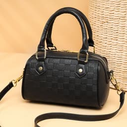 image-Genuine Leather Crossbody Tote Bag with Zipper