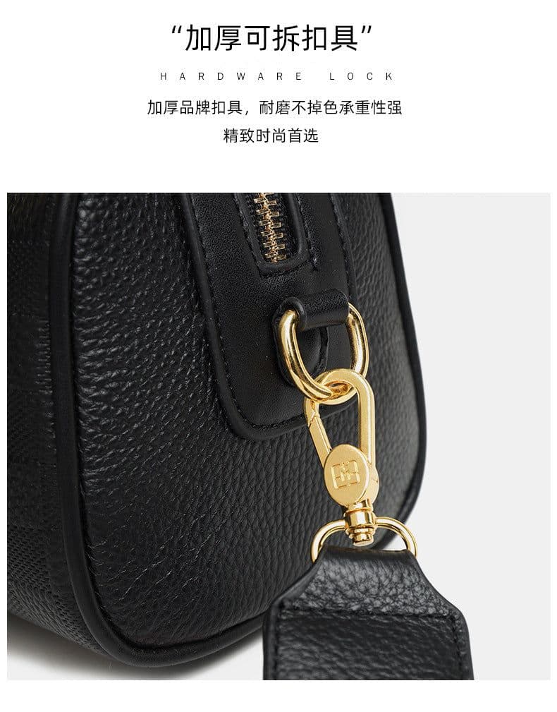 image-Genuine Leather Crossbody Tote Bag with Zipper