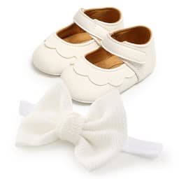 image-Baby Princess Shoes with Headband, Size 13cm, Pink