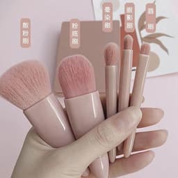 image-5-Piece Makeup Brush Set with Mirror, Portable