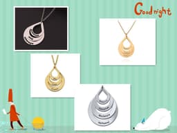 image-Personalized Name Engraved Water Drop Necklace