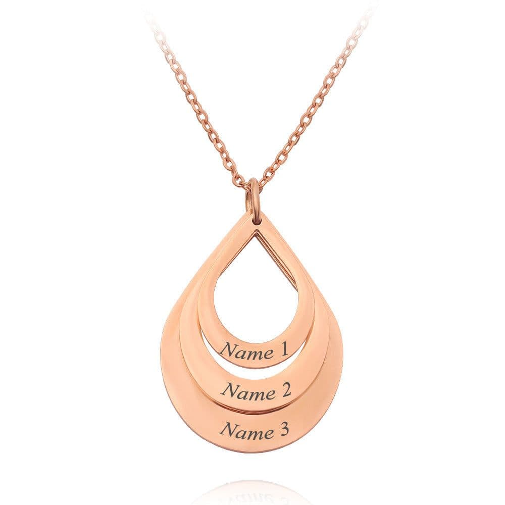 image-Personalized Name Engraved Water Drop Necklace