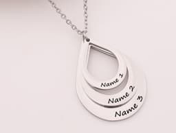 image-Personalized Name Engraved Water Drop Necklace