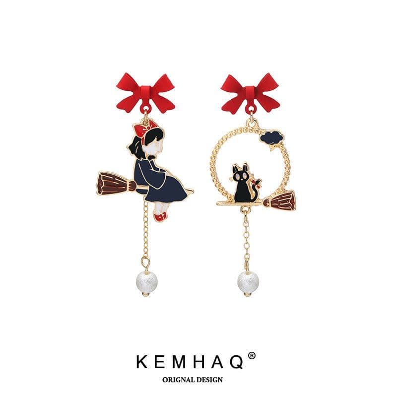 image-925 Silver Pearl Tassel Bow Earrings Clip-On