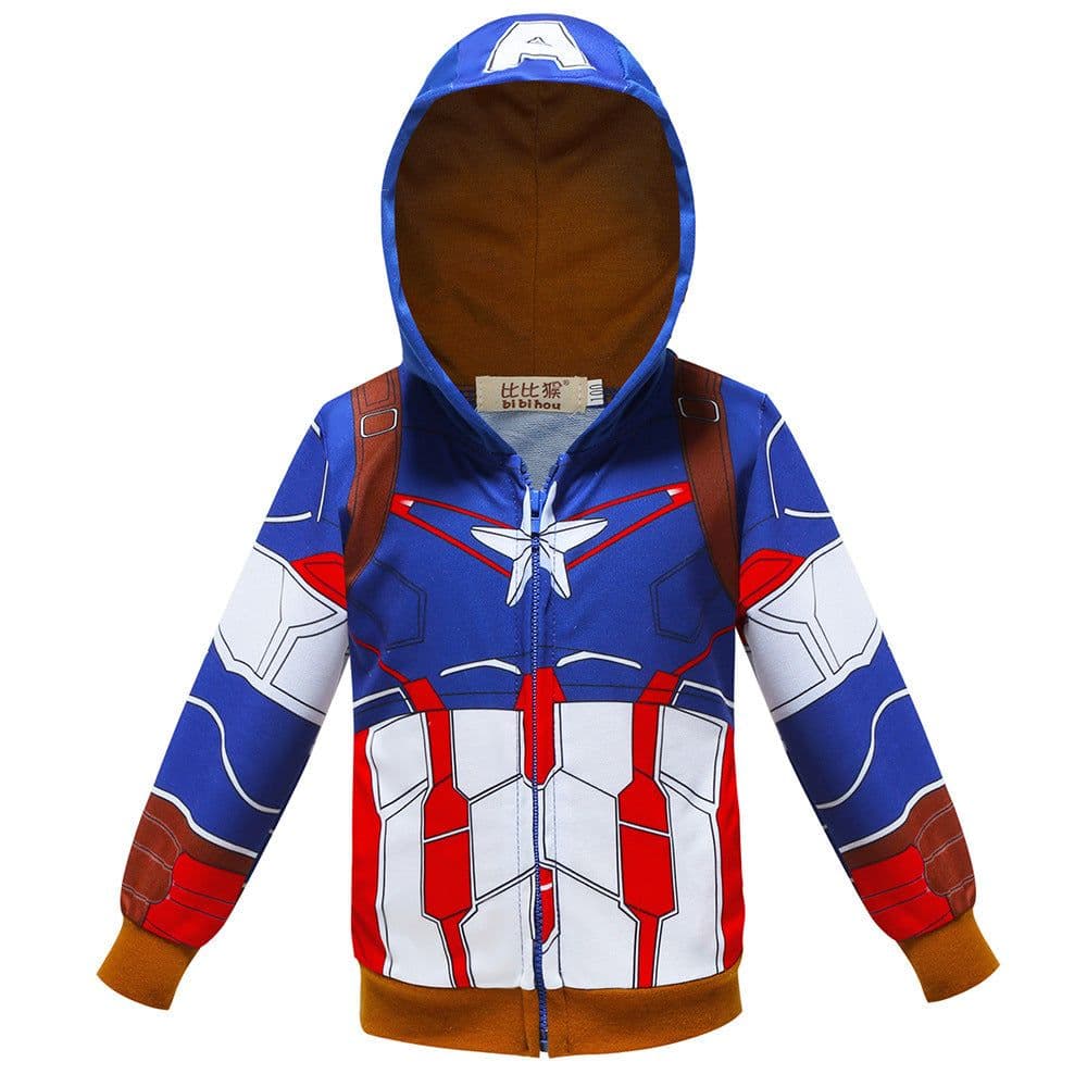 image-Boys' Cartoon Zip Hoodie Black Bat 3-8Y