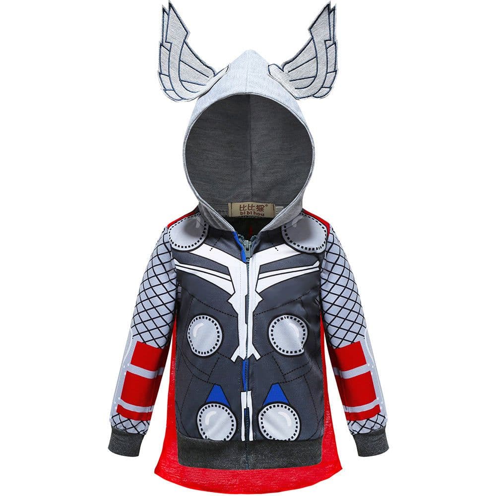 image-Boys' Cartoon Zip Hoodie Black Bat 3-8Y
