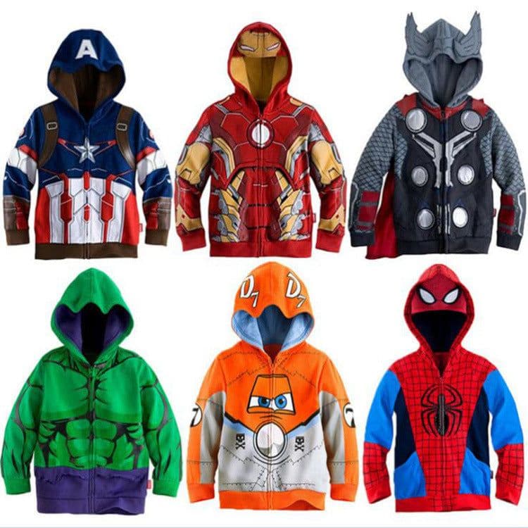 image-Boys' Cartoon Zip Hoodie Black Bat 3-8Y