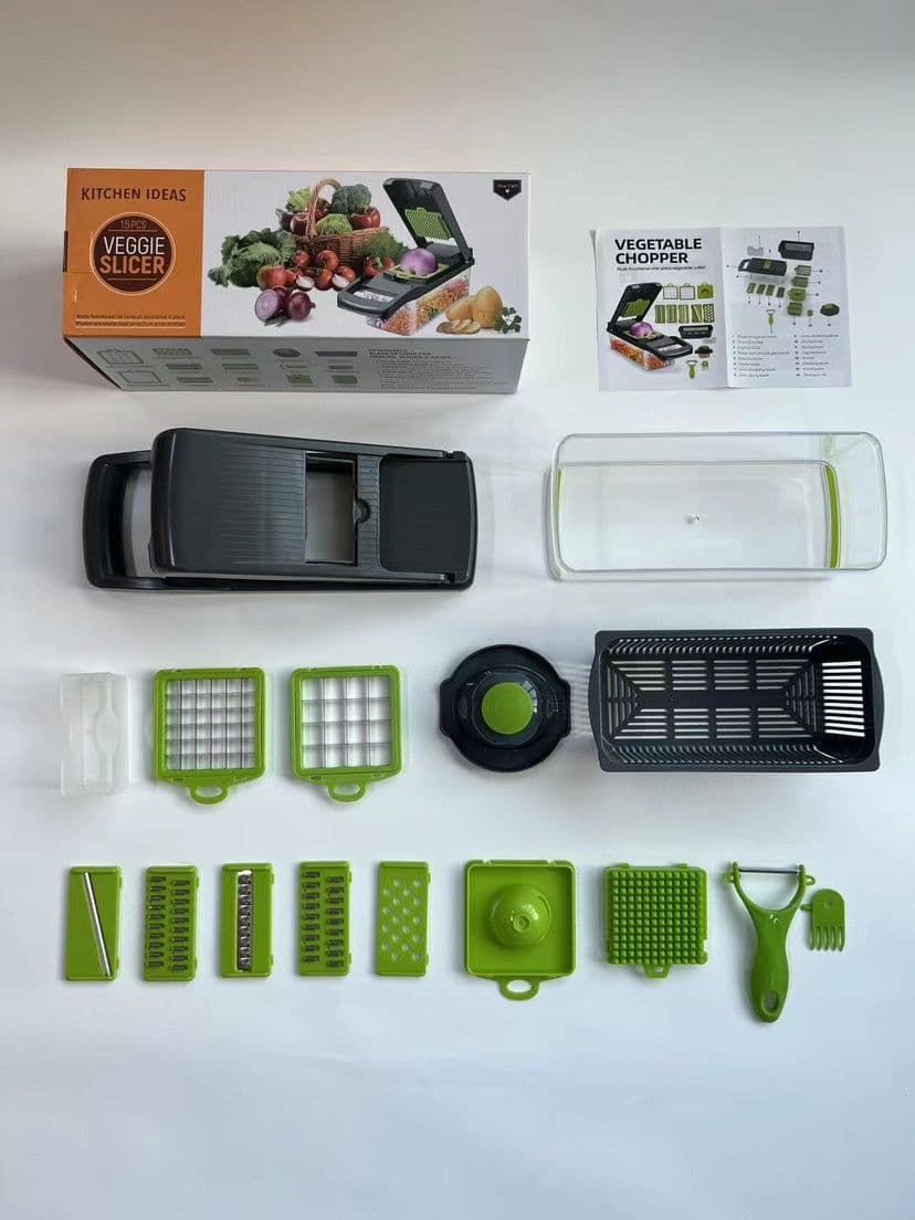 image-Multifunctional Vegetable Cutter Grater 22-Piece Set