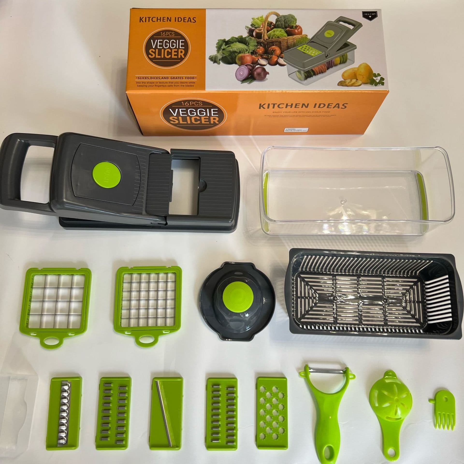 image-Multifunctional Vegetable Cutter Grater 22-Piece Set
