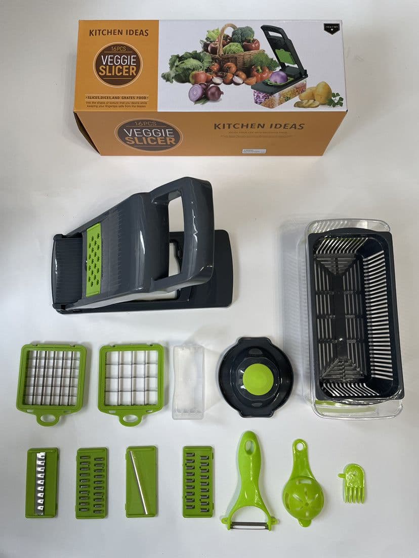 image-Multifunctional Vegetable Cutter Grater 22-Piece Set