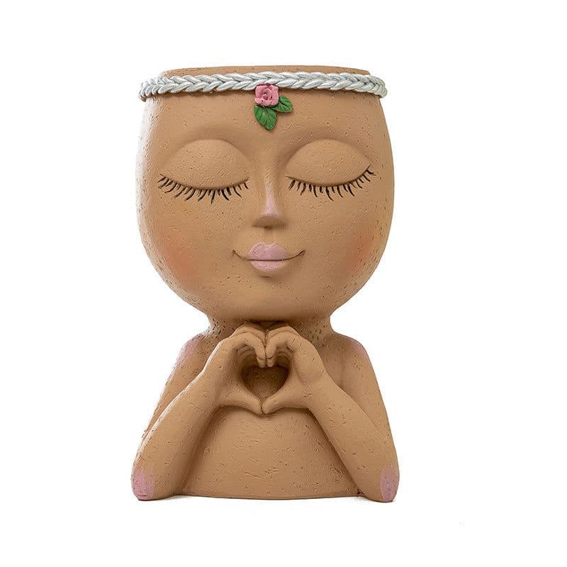 image-Puppet Little Girl Succulent Flower Pot