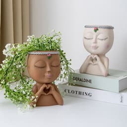 image-Puppet Little Girl Succulent Flower Pot