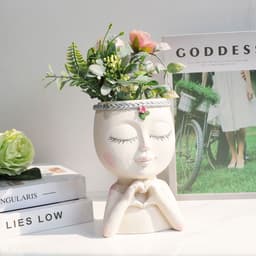image-Puppet Little Girl Succulent Flower Pot