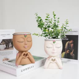 image-Puppet Little Girl Succulent Flower Pot