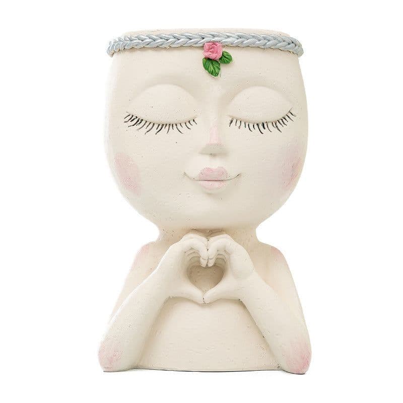 image-Puppet Little Girl Succulent Flower Pot