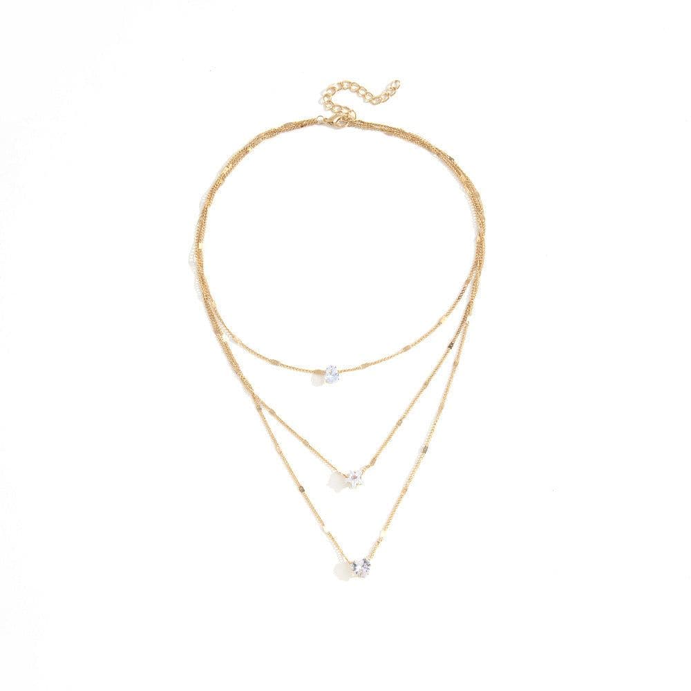 image-Multi-Layer Star Heart Water Drops Pendant Necklace