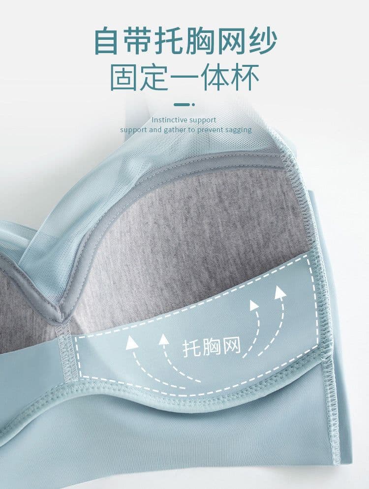image-Xinnuanlanfabric Nylon Tube Top Bra, Light Blue, 3XL
