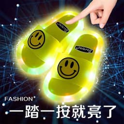 image-Children's Luminous Flip-Flops Rainbow Horse Pink 34-35