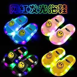 image-Children's Luminous Flip-Flops Rainbow Horse Pink 34-35