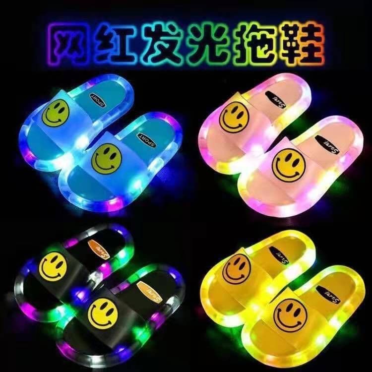 image-Children's Luminous Flip-Flops Rainbow Horse Pink 34-35